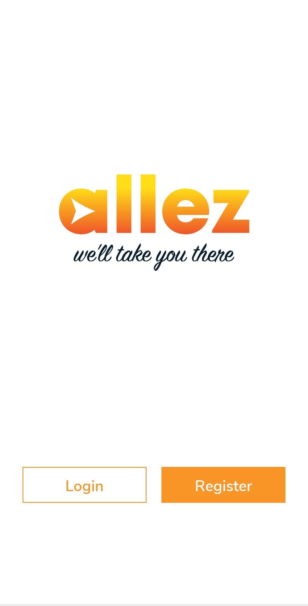 Allez Driver app screen 1