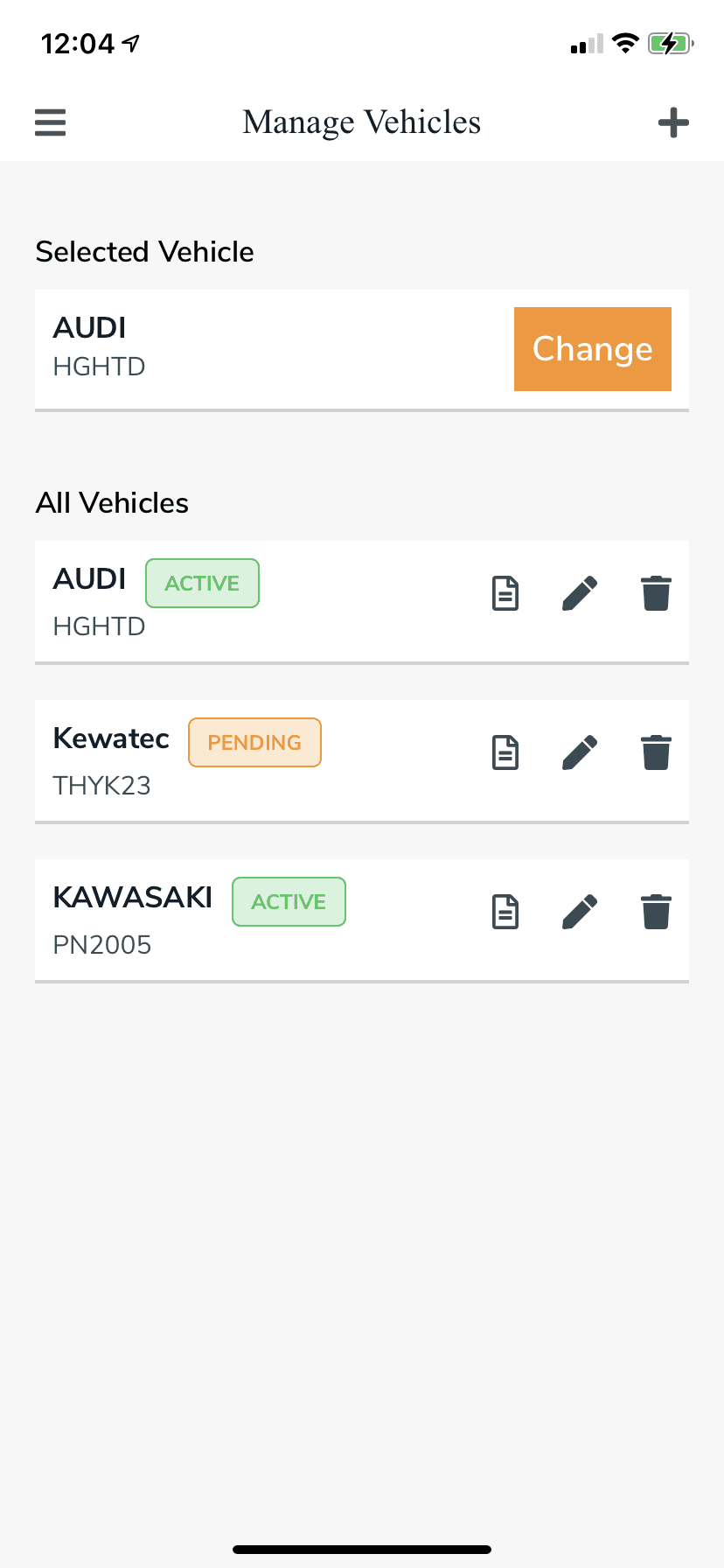 Allez Driver app screen 4